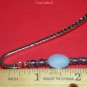 Opal Opalite and Natural Amethyst Beads Silver Tone MINI BookmarkLength 3 3/8"