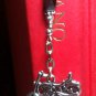 MINI Leaf Bookmark with Hematite Bead & Antique SilverTone Harley HD Charm,Beads