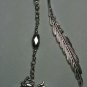 MINI Leaf Bookmark with Hematite Bead & Antique SilverTone Harley HD Charm,Beads
