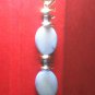 Opal Opalite and Natural Amethyst Beads Silver Tone MINI Bookmark Length 3 3/8"