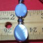 Opal Opalite and Natural Amethyst Beads Silver Tone MINI Bookmark Length 3 3/8"