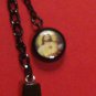 Dangling Tiger Iron Cross & Sacred Heart Bead Black Metal Mini Bookmark & Chains