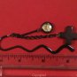 Dangling Tiger Iron Cross & Sacred Heart Bead Black Metal Mini Bookmark & Chains