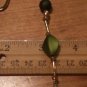 Dangling Green, Gold & Rose Color Beads Gold Tone MINI Wavy Bookmark "Handmade"