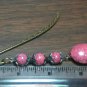 Mini Bookmark Antique Bronze Tone with Mauve Porcelain Crackle Beads "Handmade"