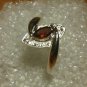 0.62ctw Natural Garnet & Diamond Ring Size 8 .925 Sterling Silver