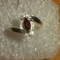 0.62ctw Natural Garnet & Diamond Ring Size 8 .925 Sterling Silver