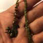 Antique Bronze Tone Mini Bookmark with Bicone Beads & 3D Squirrel Charm