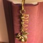 Antique Bronze Tone Mini Bookmark with Bicone Beads & 3D Squirrel Charm