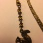 Antique Bronze Tone Mini Bookmark with Bicone Beads & 3D Squirrel Charm