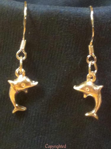 Mini Dolphin PETITE Dangle Drop Earrings 925 Sterling Silver