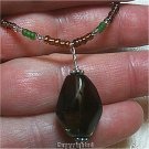 Natural Smokey Quartz Tier Beaded Necklace Adjustable Length 15 1/2 -17 1/2" OAK