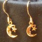 PETITE Crescent Moon & Star Dangle Earrings 925 Sterling SIlver FREE SHIPPING
