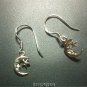 PETITE Crescent Moon & Star Dangle Earrings 925 Sterling SIlver FREE SHIPPING