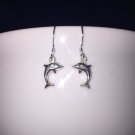 Mini Dolphin PETITE Dangle Drop Earrings 925 Sterling Silver without Jump Ring