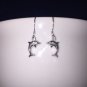 Mini Dolphin PETITE Dangle Drop Earrings 925 Sterling Silver without Jump Ring