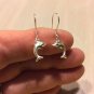 Mini Dolphin PETITE Dangle Drop Earrings 925 Sterling Silver without Jump Ring