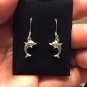 Mini Dolphin PETITE Dangle Drop Earrings 925 Sterling Silver without Jump Ring