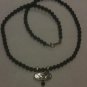 Natural Onyx Beaded Necklace Double Bale Sliding Pendant 925 Sterling Silver 16"