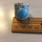 NEW Large Natural Larimar Cabochon Ring 925 Sterling Silver Size 9
