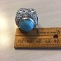 NEW Large Natural Larimar Cabochon Ring 925 Sterling Silver Size 9