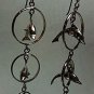 Graduated Triple Circles Dolphins Dangle Drop Earrings .925 Sterling Silver OAK