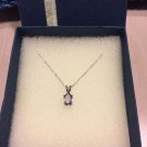 0.85ctw Natural Amethyst Pendant & Necklace 925 Sterling Silver 16" SHIPS FREE