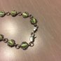 CREATED Green Catseye PETITE Bracelet 7 inches 925 Sterling Silver FREE SHIPPING