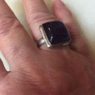 Large Natural Amethyst Cabochon Ring 925 Sterling Silver Sz 5.5 Was $72 NOW $49
