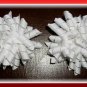 White Snowball Theme Micro Mini Small Hair Bow Set