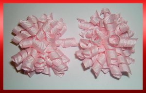 Pink Micro Mini Small Hair Bow Set