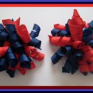 Red & Blue Mini Micro Small Korker Hair Bows