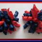Red & Blue Mini Micro Small Korker Hair Bows