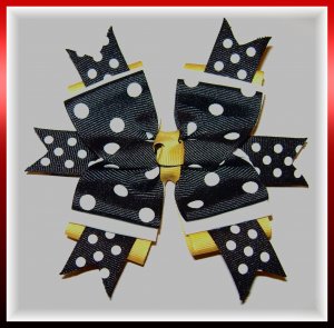 Funky Bumble Bee Layered Boutique Hair Bow