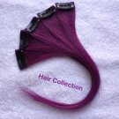 12"Purple Human Hair Clip in Extensions 5pcs