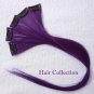 18"Purple Human Hair Clip in Extensions 5pcs