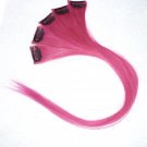 18"Hot Pink Human Hair Clip in Extensions 5pcs