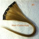 18"＃6（L.Brown) Human Hair Clip on in Extensions for Highlights(5pcs)