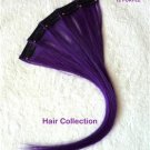12" Purple Human Hair Clip In Extensions for Highlights (5pcs)