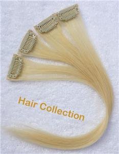 Blonde- 12" Human Hair Clip In Extensions for Highlight(4pcs)