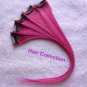 12" Hot Pink Human Hair Clip-On Extensions for Highlights(5pcs)