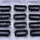 12 pcs Toupee Clips for Hair  Extensions - 3.2 cm, Black or Blonde