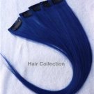 12"Blue Human Hair Clip-On Extensions for Highlights(5pcs)