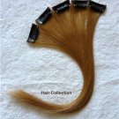 12" #27 Strawberry Blonde Human Hair Clip In On Extensions for Highlights(5pcs)