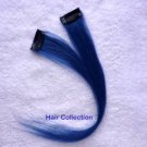 12"Blue- Human Hair Clip In Extensions for Highlight