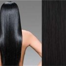 24"#1B(Off Black) Remy Human Hair Clip-In Extensions  Full Set- 8 pcs /140 grams