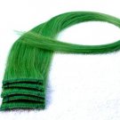 Green- 18"long Human Hair Clip In Extensions for Highlights