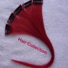 12"Red - Human Hair Clip on in Extensions for Highlight