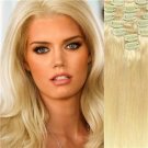20"#613 Blonde  Remy Human Hair Clip-In Extensions  Full Set- 9 pcs /130 grams