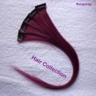 Burgundy- 18"long Human Hair Clip on in Extensions for Highlight(5pcs)